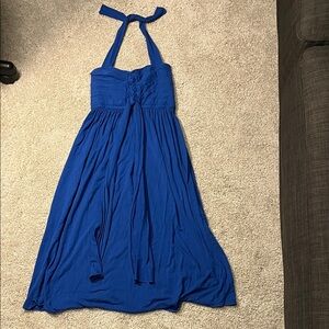 Blue Halter Maxi Dress